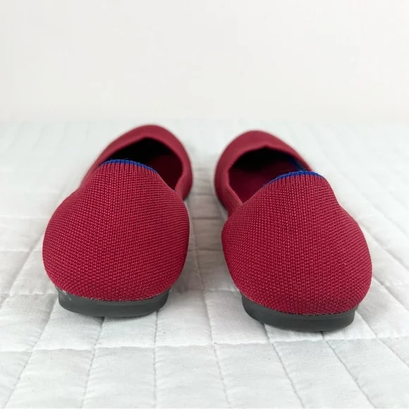 Rothy’s The Flat Rounded Toe Ballet Flat in Red Size 9 Washable - Picture 4 of 10